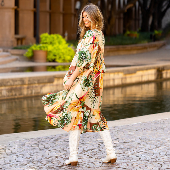 8931 - Tropical Print Duster