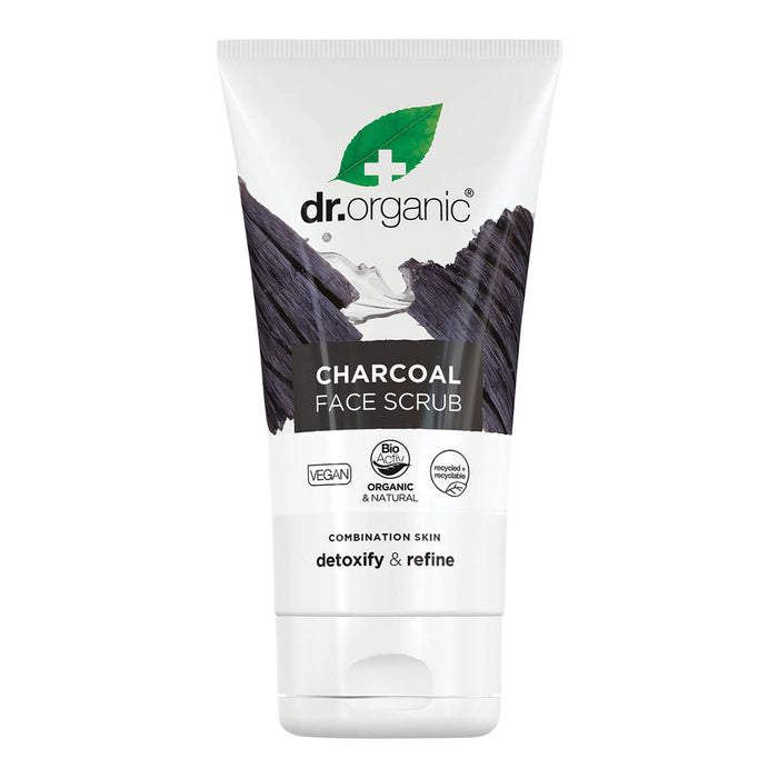 125ml tube Dr. Organic Activated Charcoal Face Scrub to purify and revitalise skin.