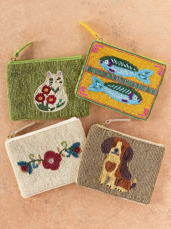 Beaded Coin Purse - Folk Flower-view 4