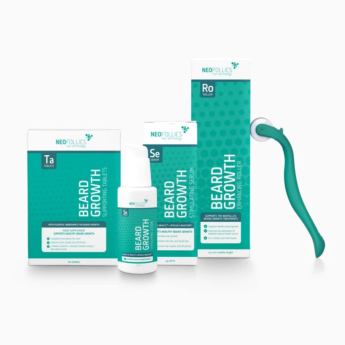 Beard Growth routine product packaging
