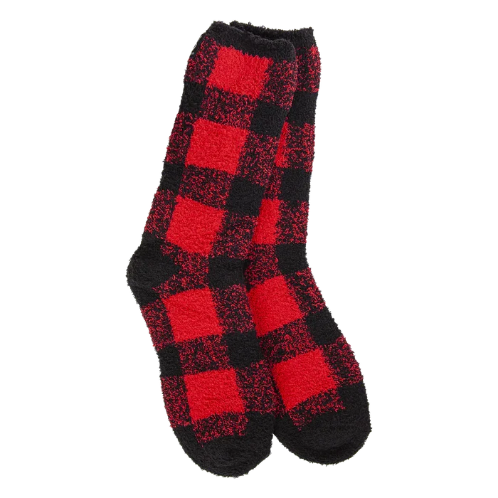Buffalo Plaid Cozy Crew Socks