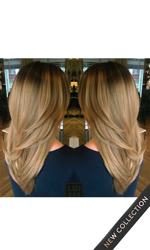 CLIP-IN EXTENSIONS LUXURY Schort Roots Jet Black-Braun & Salty Caramel