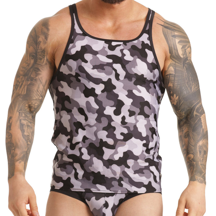 Combat Gray Tank vista posterior de Gigo Underwear