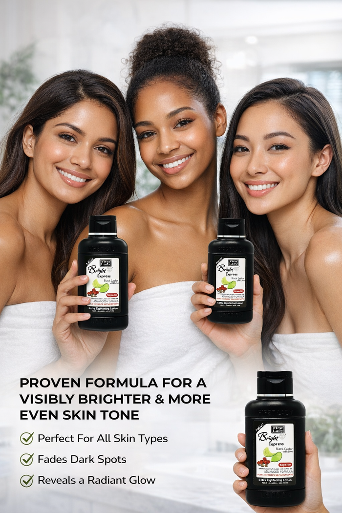 First Lady Bright Express Black Castor Lotion – Brightening Body Lotion for Dark Spots & Even Skin Tone