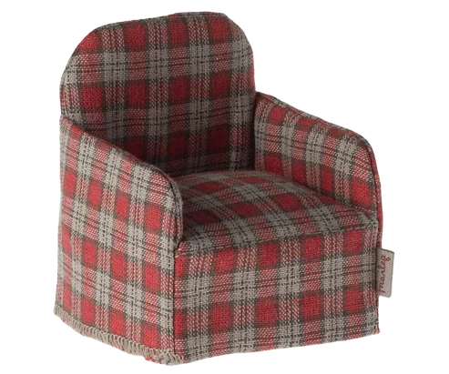 Maileg - Furniture for Mouse - Chair - Red/Checker