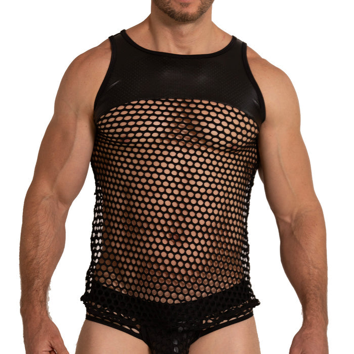 Hole Black Tank vista posterior de Gigo Underwear