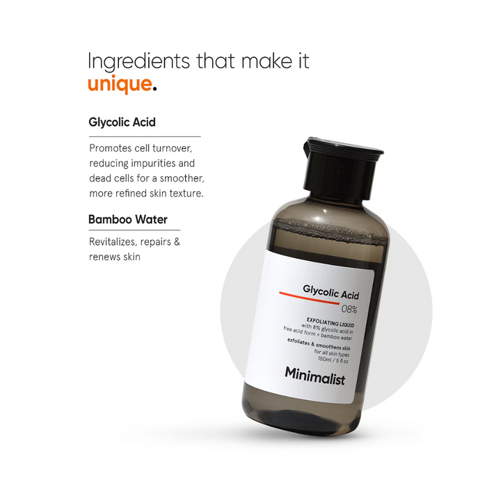 Minimalist Glycolic Acid 08% Exfoliating Liquid 150ml
