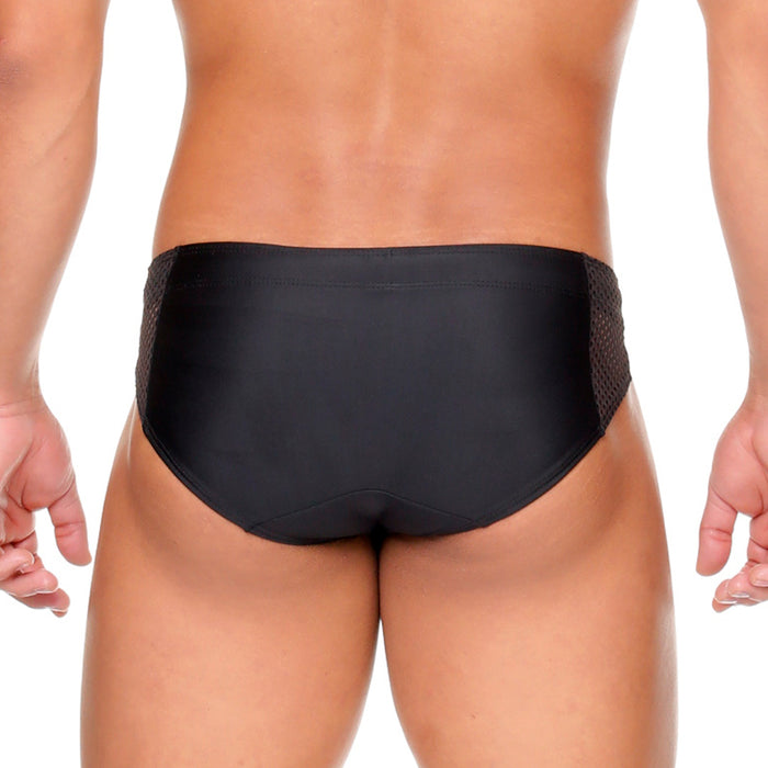 Morocco Black Swim Brief vista posterior de Gigo Underwear