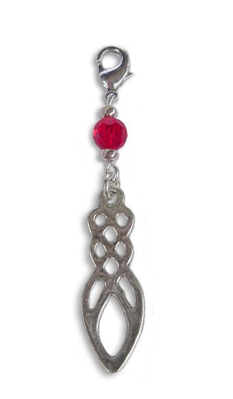 Silver Celtic Power Charm – Mini Hair Twister Accessory front view