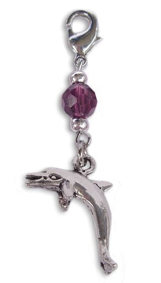 Silver Dolphin Charm – Mini Hair Twister Accessory front view
