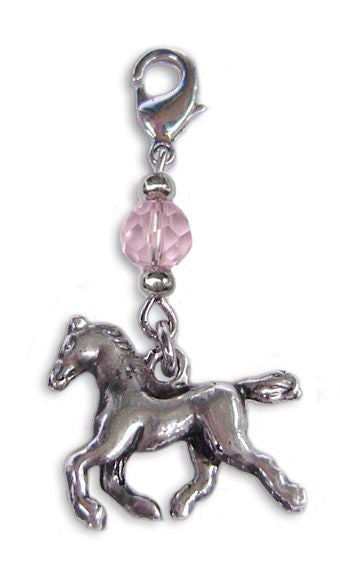 Silver Horse Charm – Mini Hair Twister Accessory front view