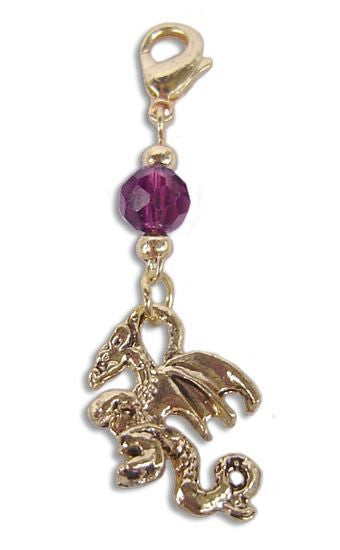 Small Gold Dragon Charm – Mini Hair Twister Accessory front view
