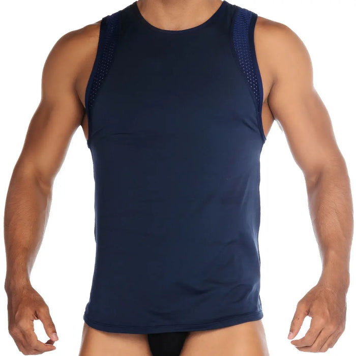 Strech Blue Tank vista posterior de Gigo Underwear