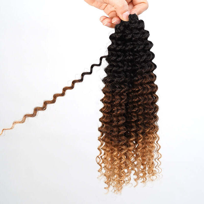 strands of t1b/30/27 machine made crochet human hair extensions