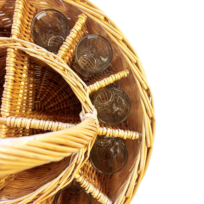 Wicker Deluxe Celebration Drinks Basket with Straight Glasses