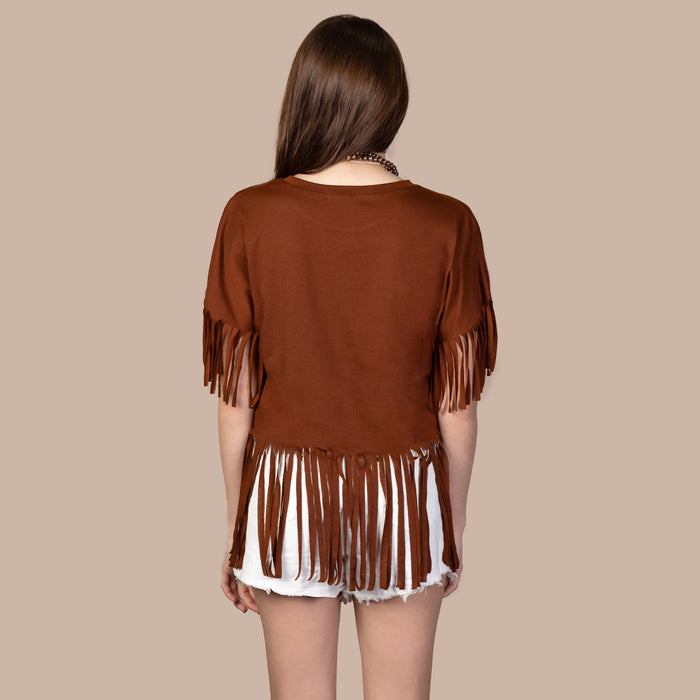 10736 - Half Sleeve Top with Fringe