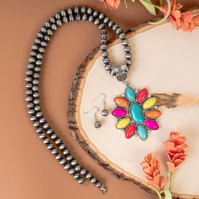 72828 - Squash Blossom Necklace - Multi
