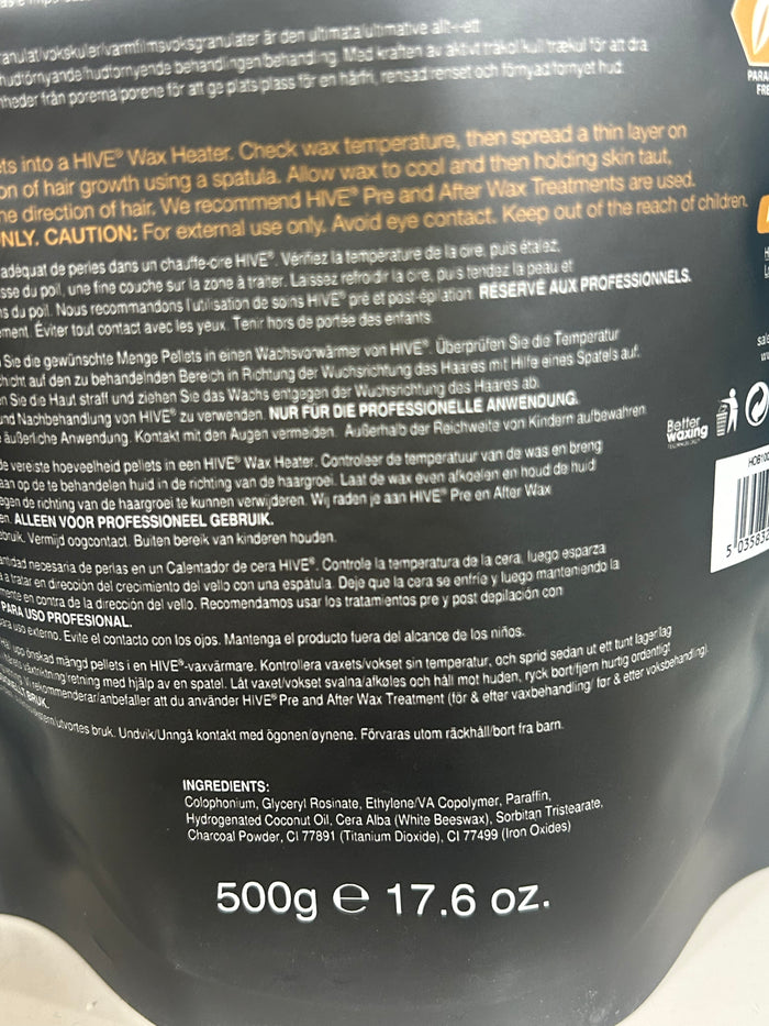 Hive 24K Collection Charcoal D/Tox Hot Film Wax Pellets 500g