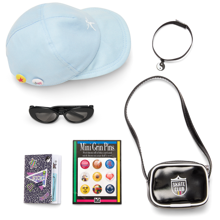 ’90s Twins Nicki’s™ Skateboarding Gift Set (Historical Characters)