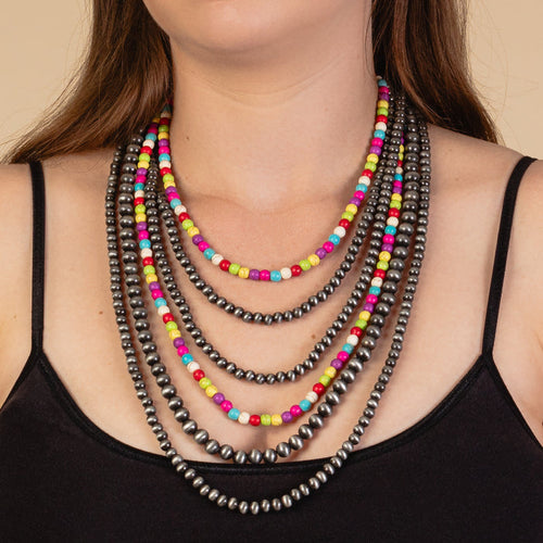 92036 - Squash Blossom Beaded Necklace - Multi