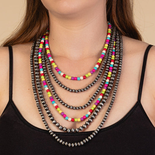 92036 - Squash Blossom Beaded Necklace - Multi