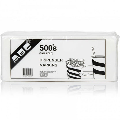 ABC Tall Fold 1 Ply Serviettes