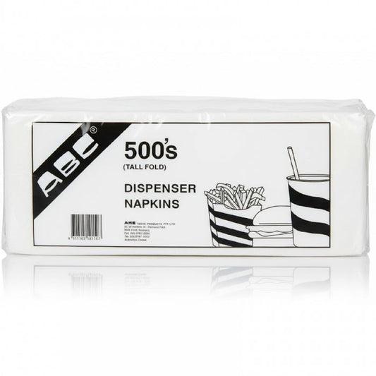 ABC Tall Fold 1 Ply Serviettes