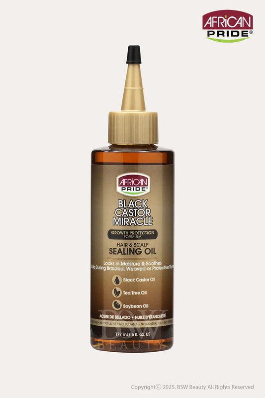 AFRICAN PRIDE BLACK CASTOR MIRACLE HAIR & SCALP SEALING OIL 6oz - BSW BEAUTY CANADA