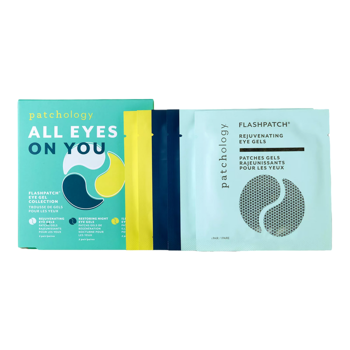 Patchology eye gel packaging on a white background