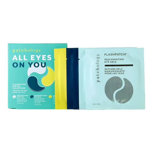 Patchology eye gel packaging on a white background