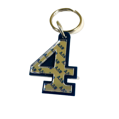ALP Mirrored Line Number Key Chain