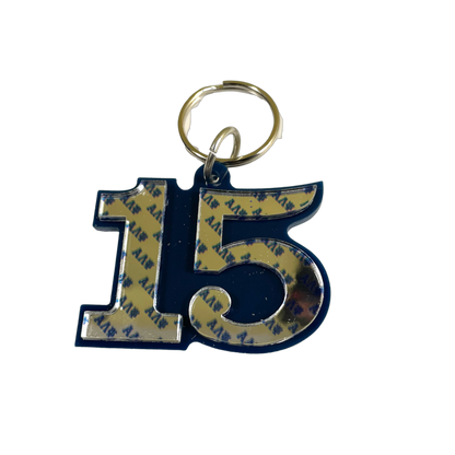 ALP Mirrored Line Number Key Chain