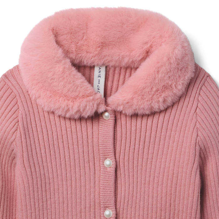 American Girl® x Janie and Jack Rosy Ribbed Cardigan for Girls