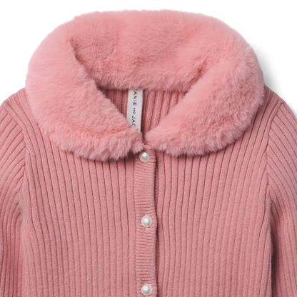American Girl® x Janie and Jack Rosy Ribbed Cardigan for Girls