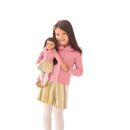 American Girl® x Janie and Jack Rosy Ribbed Cardigan for Girls