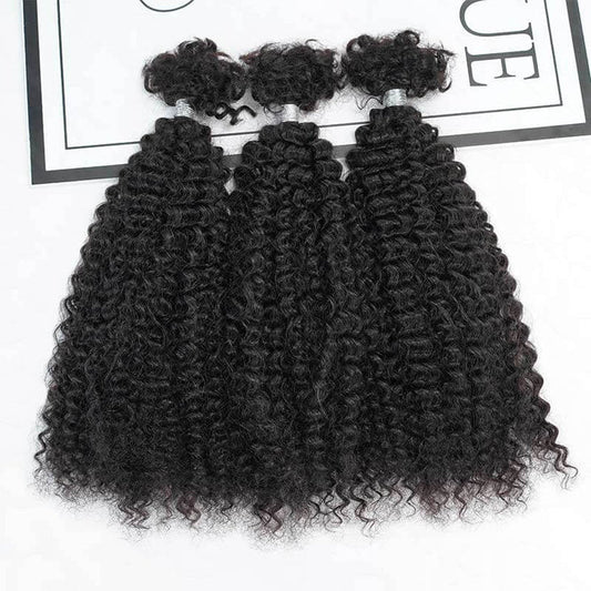 qvr hair afro kinky curly textured human hair bulk for braiding