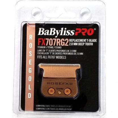 BaByliss Pro Rose Gold Titanium 2.0 mm Deep Tooth Replacement T-Blade Fits All FX787 Models # FX707RG2 - Palms Fashion Inc.