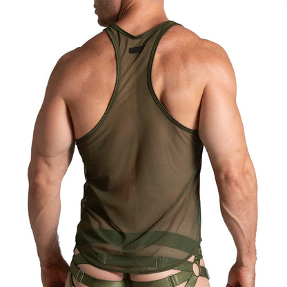 Bahia Green Tank vista frontal de Gigo Underwear
