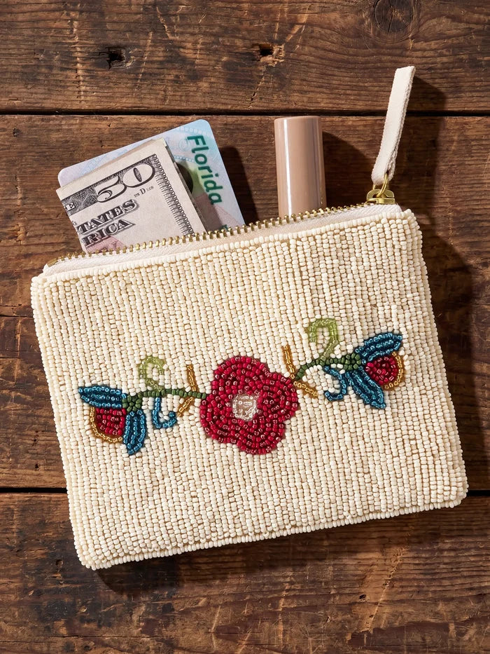 Beaded Coin Purse - Folk Flower-view 1