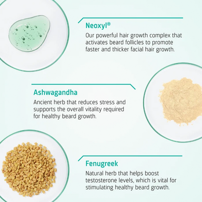 Beard Growth routine ingredients