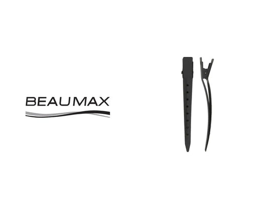 BEAUMAX METAL DUCKBILL CLIP BLACK RUBBERIZED #2222 BEAUMAX