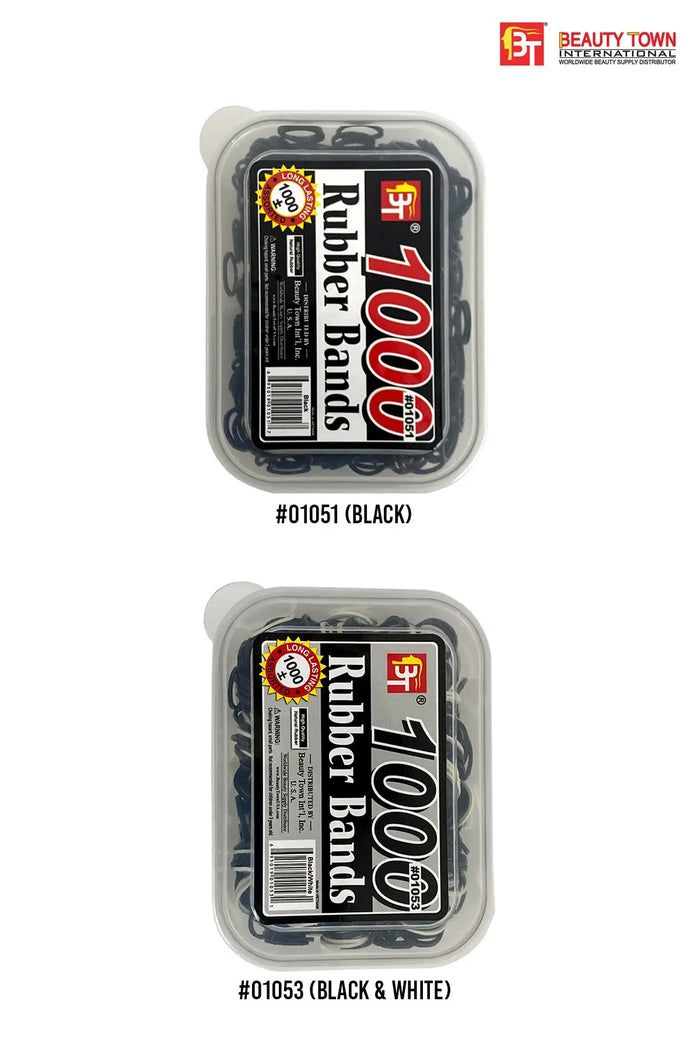 BEAUTY TOWN HIGH QUALITY RUBBER BAND 1,000PCS CONTAINER - BSW BEAUTY CANADA