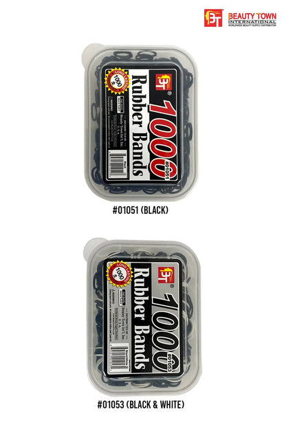 BEAUTY TOWN HIGH QUALITY RUBBER BAND 1,000PCS CONTAINER - BSW BEAUTY CANADA