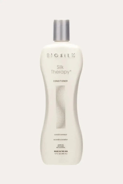 BioSilk Silk Therapy Best Moisturizing Conditioner 12 FL OZ (355 mL) - Professional Salon Conditioner with Deep Conditioning with Herbal Extracts, Conditionneur Acondicionador, Made in USA, White Bottle with Silver Cap