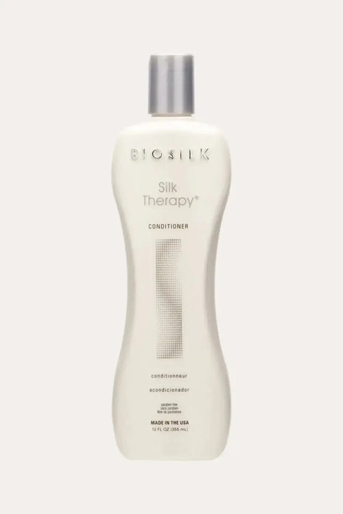 BioSilk Silk Therapy Best Moisturizing Conditioner 12 FL OZ (355 mL) - Professional Salon Conditioner with Deep Conditioning with Herbal Extracts, Conditionneur Acondicionador, Made in USA, White Bottle with Silver Cap