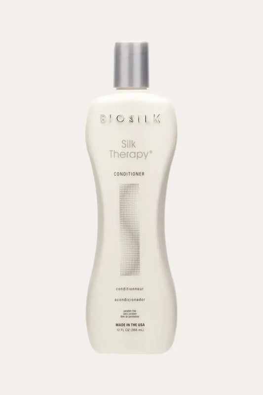 BioSilk Silk Therapy Best Moisturizing Conditioner 12 FL OZ (355 mL) - Professional Salon Conditioner with Deep Conditioning with Herbal Extracts, Conditionneur Acondicionador, Made in USA, White Bottle with Silver Cap
