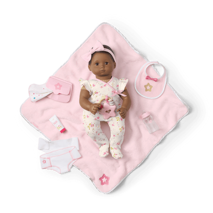 Bitty Baby® Doll #1 with black hair Care & Play Set