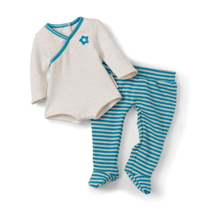 Bitty Baby® Doll #5 with dark brown hair in Soft Blue