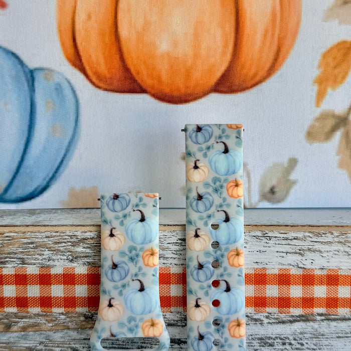 Blue Belle Pumpkin Patch Print Silicone Band For Samsung Watch