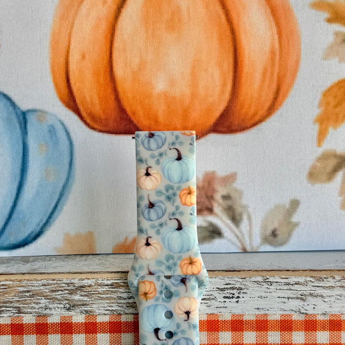 Blue Belle Pumpkin Patch Print Silicone Band For Samsung Watch